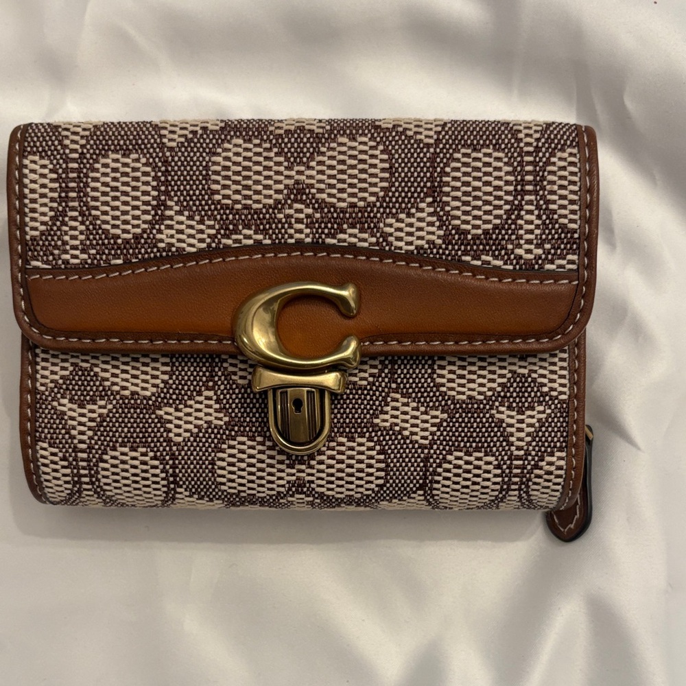 Coach Brown and Cream Patterned Wallet